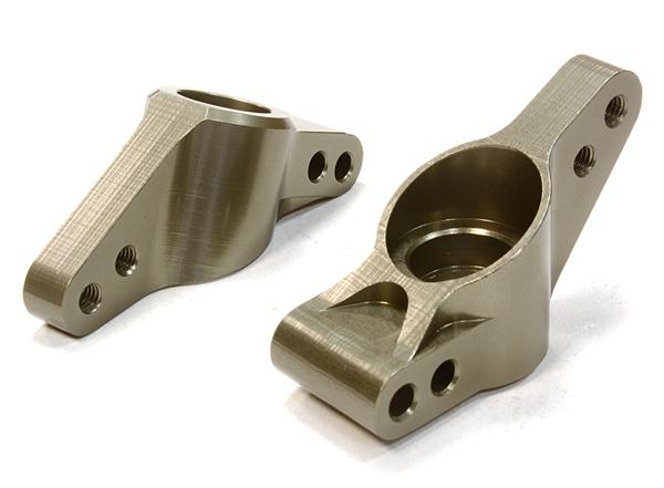 T8687GREY Grey Billet Machined Rear Hub Carriers for HPI Ken Block WR8 3.0 - Image 1