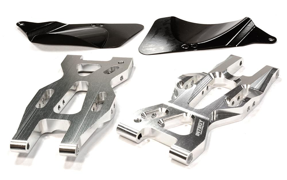 T8697SILVER Billet Machined Rear Lower Suspension Arm for HPI 1/10 Bullet MT & Bullet ST - Image 1