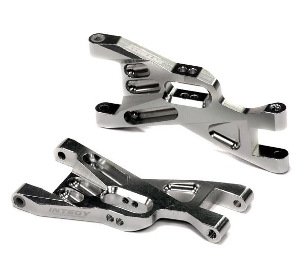 T8703SILVER Silver Billet Machined Front Lower Suspension Arms for Traxxas 1/10 Bandit 2531X - Image 1