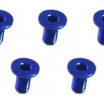 M3 x 6 AL7075 Flat Head Hex Socket - Machine (5 Pcs) Blue