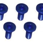 M3 x 8 AL7075 Flat Head Hex Socket - Machine (5 Pcs) Blue