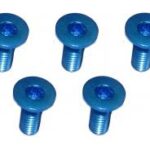 M3 x 8 AL7075 Flat Head Hex Socket - Machine (5 Pcs) Light Blue