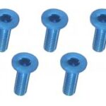 M3 x 10 AL7075 Flat Head Hex Socket - Machine (5 Pcs) Light Blue
